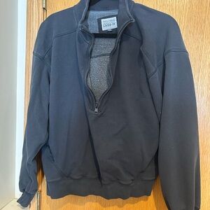 American Eagle Outfitters Black Half-Zip Sweatshirt